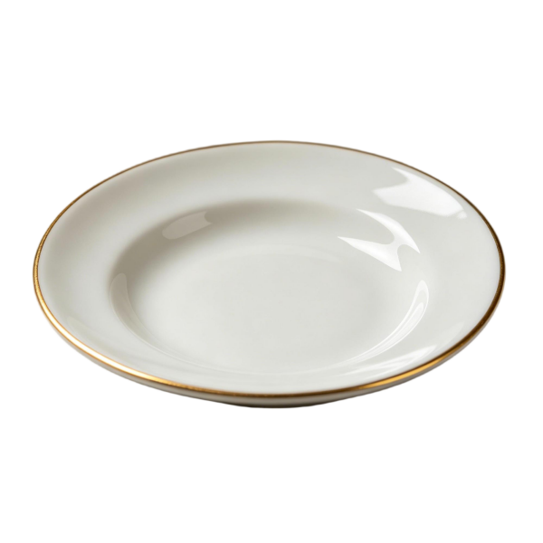 Minimalist Gold-Rimmed Bone China Plate - Sleek Elegant Tableware(3-Piece Set)