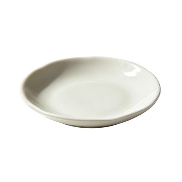 Minimalist White Organic Edge Porcelain Side Plate(3-Piece Set)