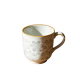 Delicate Grey Floral Mug with Terracotta Trim - Elegant Everyday Cup(3-Piece Set)