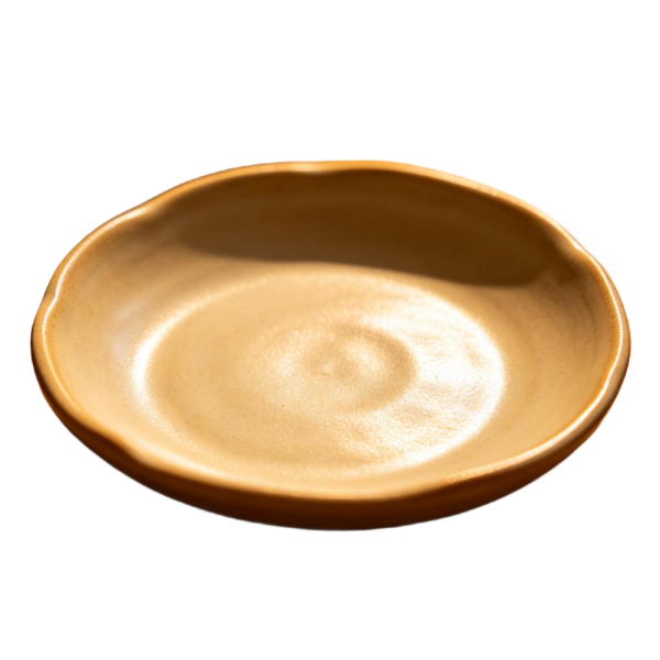 Rustic Matte Honey Glaze Handcrafted Ceramic Plate(3-Piece Set)