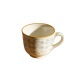 Rustic Grey Floral Mug with Amber Trim - Artisanal Ceramic Cup(3-Piece Set)